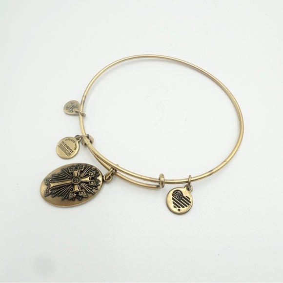 Alex & Ani Armenian Cross Charm Expandable Bangle Bracelet Goldtone 2016 - Picture 6 of 6